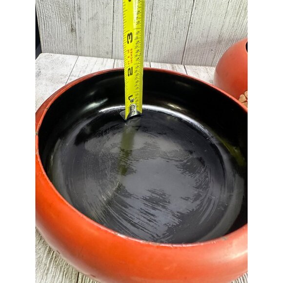 Vtg Japanese Lacquerware Food Storage Container Stacked with Lid 5.5" Tall Rare - Picture 11 of 16